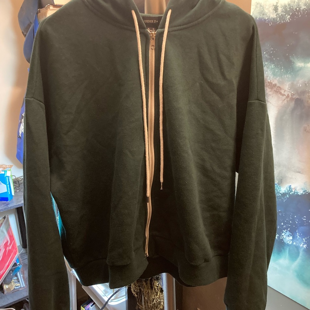 Forever 21 green short hoodie 3xl